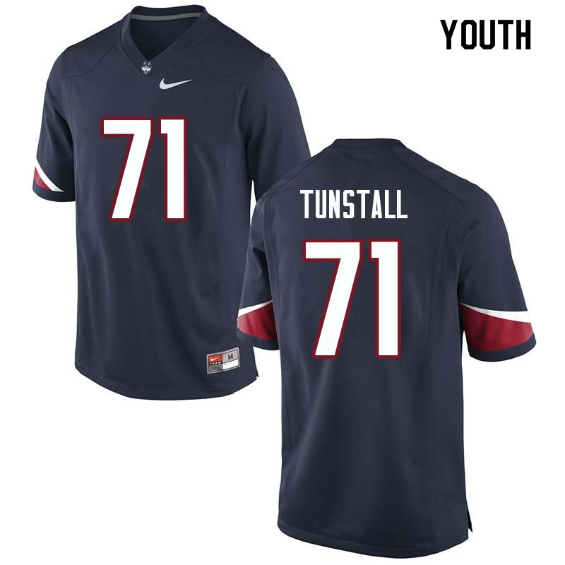 Youth #71 James Tunstall Uconn Huskies College Football Jerseys Sale-Navy